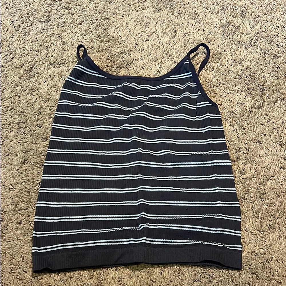 Striped Navy and White Rue 21 Size Medium Women's Tank Top